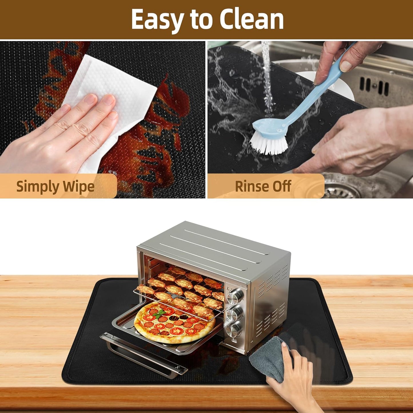 Hot Pads for Kitchen, Heat Resistant Mats for Countertop - 15 X 18 Inches Silicone Protector for Coffee Maker