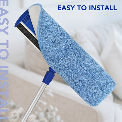 Replacement Microfiber Pad Fit for Rubbermaid Commercial 18 Inch and 17 Inch Mop - 10 Pack Wet & Dry Commercial Cleaning Reusable Refills Fit for Any Microfiber Flat Mop 18" 17" - Trapezium