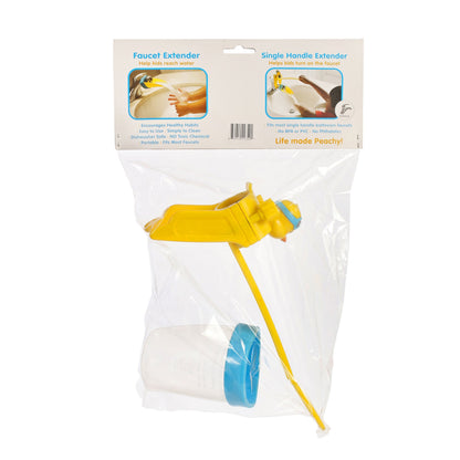 Aqueduck Faucet Handle Extender Set. Connects to Sink Handle and Faucet to Make Washing Hands Fun and Teaches Your Baby or Child Good Habits and Promote Independence to Them.