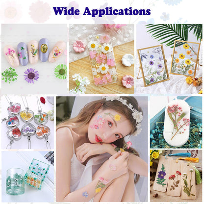 LUCISKY 99Pcs Pressed Dried Flowers and Butterfly for Resin Molds, Assorted Real Natural Flowers Leaves Stickers for DIY Art Nail Crafts, Jewelry, Candle, Soap Crafts Making