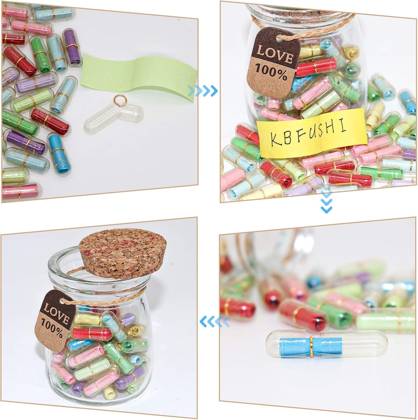 Capsule Letters Message in a Bottle - Cute Gifts for Boyfriend/Girlfriend, Love Letter for Anniversary, Birthday,