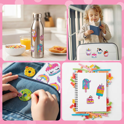 Cymbana Diamond Painting Kits for Kids 20 Pcs Desserts Contains Cupcake, Donut, Ice-Cream, Popcorn, Cookies