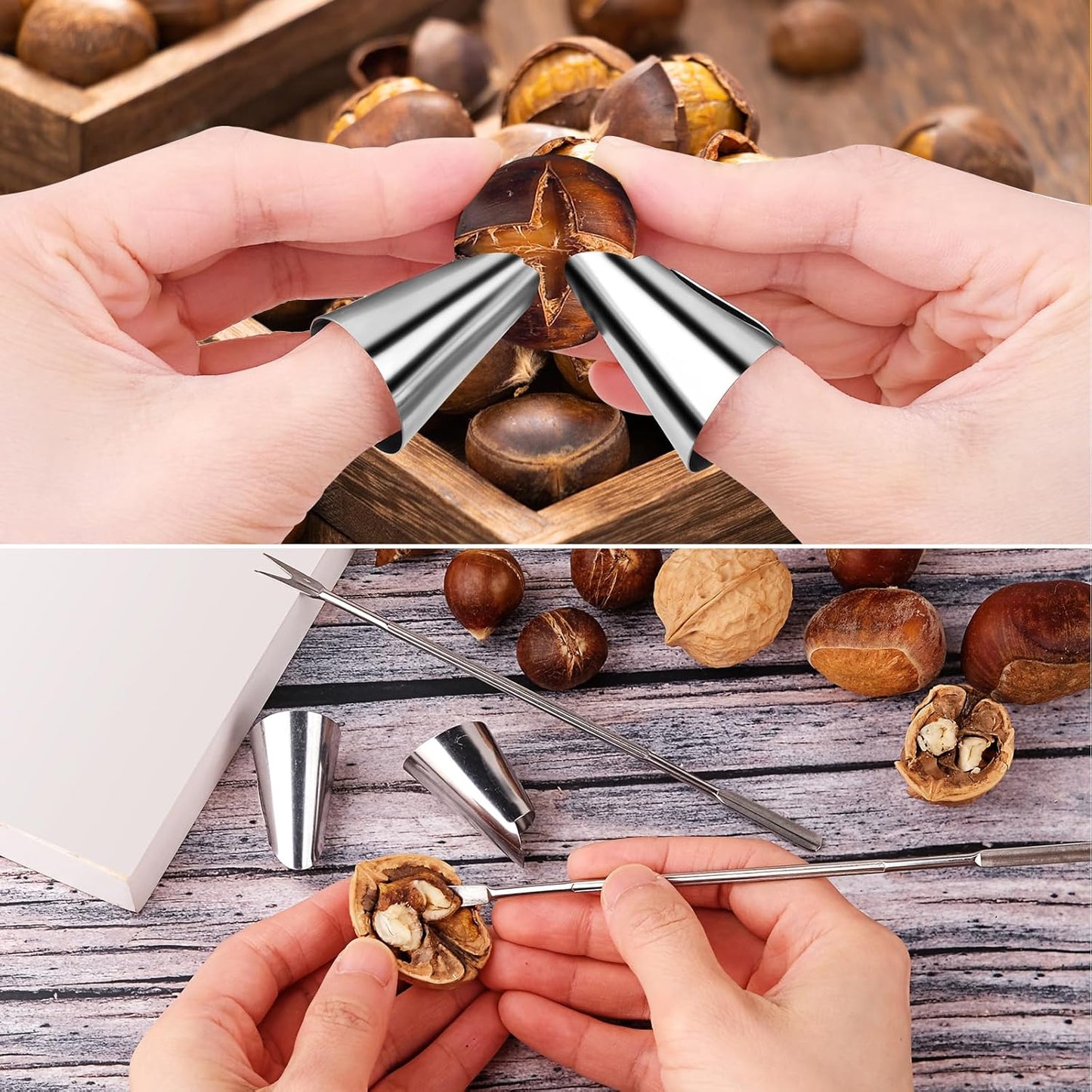 2 1 304 2 2 Upgraded In Chestnut Cutter Tool and Nut Cracker for All Nuts Stainless Steel Walnut Cracker Chestnut