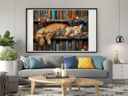 Moohue DIY Counted Stamped Cross Stitch Kits for Adults 14 Count Cross Stitch Patterns Animal cat Flowers Book Printed Cross Stitch Kits for Adults (Animal Cat Books)