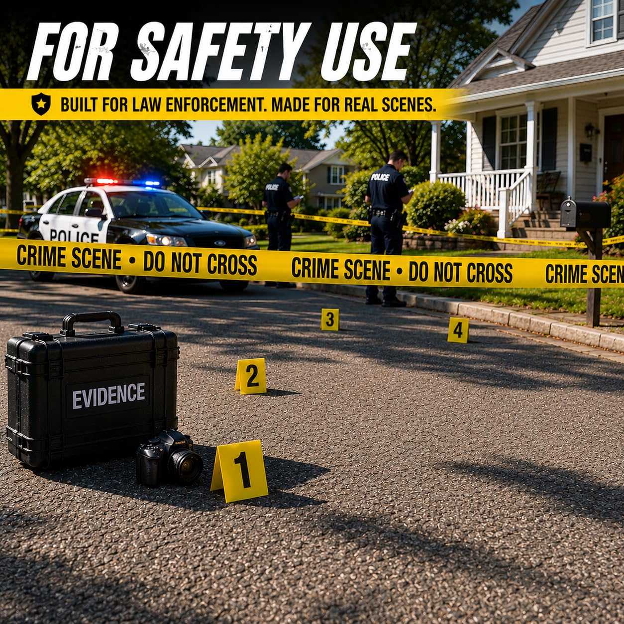 ATERET Crime Scene Do Not Cross Tape 2 Pack 3 inch x 1000 feet, Hazard Safety Tape, Construction Tape for Danger/Hazardous Area, Ideal Use for Halloween Decorations, Party, Work-Site
