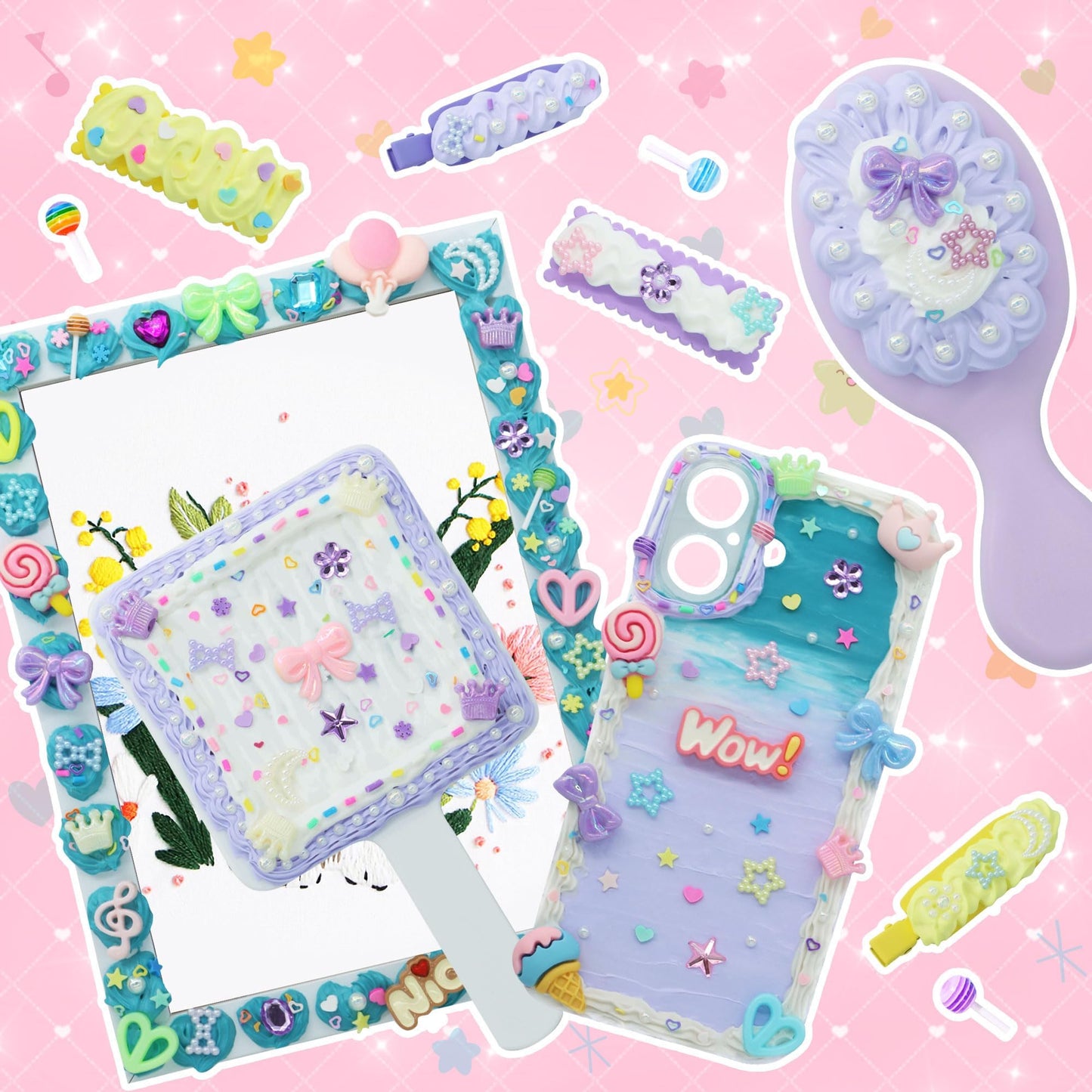 RidaaFri 3000 Pcs Junk Case Charms Kit, DIY Phone Case & Nail Decor with Big Charms, Kawaii Bows, Pearls, Rhinestones, Letter Beads for Aesthetic Personalization