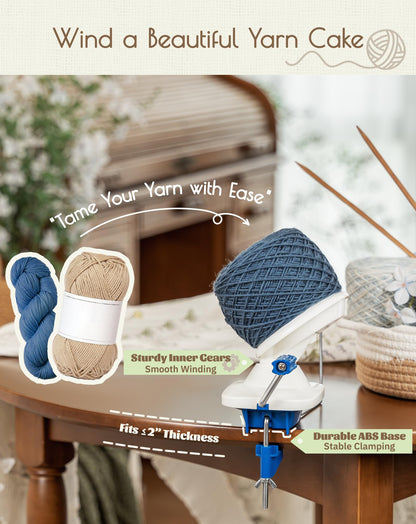 Adhafera Yarn Winder, Yarn Ball Winder for Crocheting, The Helper for Yarn Collection Lovers