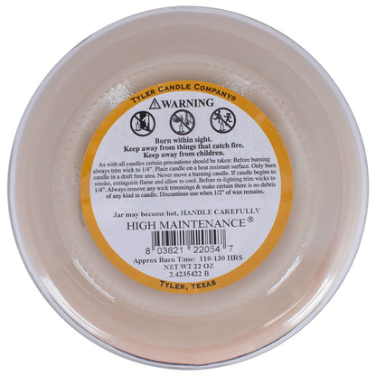 Tyler Candle, 22 Ounce, High Maintenance Long Burning Scented Candle