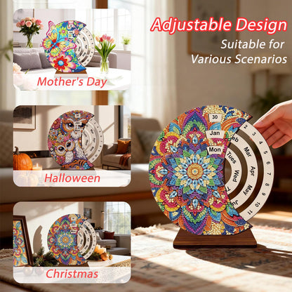 CharySim Diamond Art Calendar Kits for Adults Diamond Gem Art Kit Paint By Dots Kits Rhinestone Craft Kit for Women Relaxing Night Craft DIY Bedazzling Art Desktop Stand