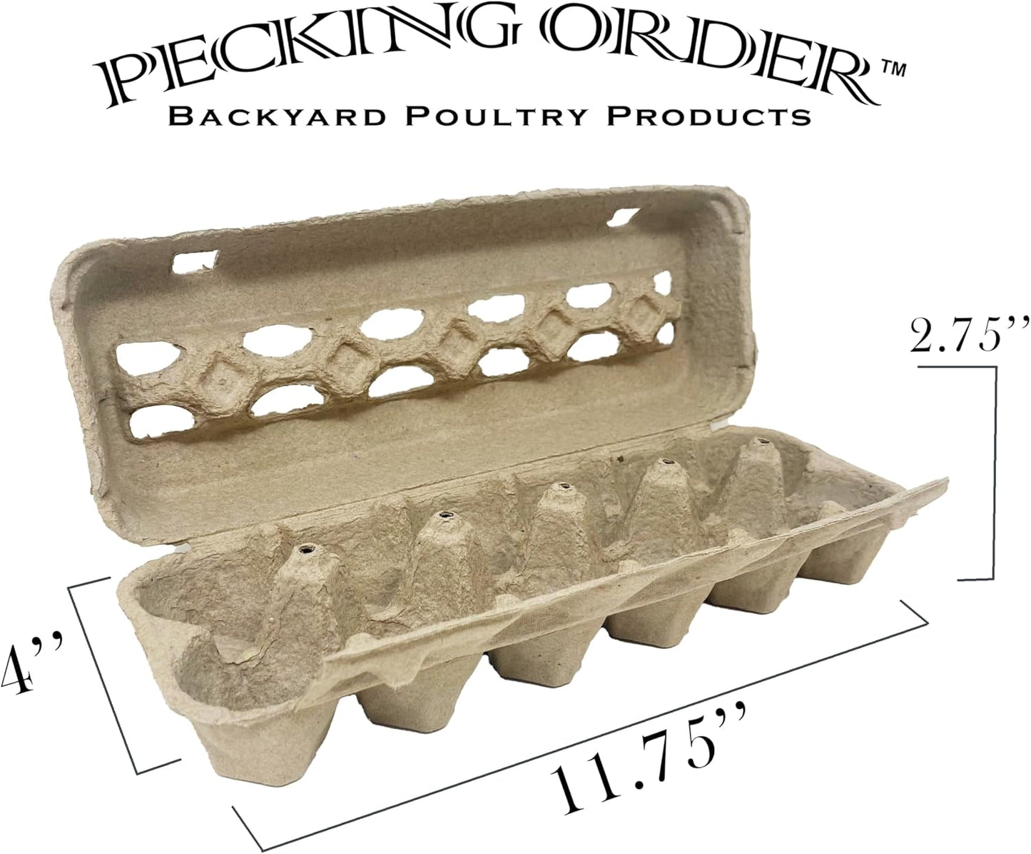 12 Pack Pecking Order Paper Pulp Egg Cartons