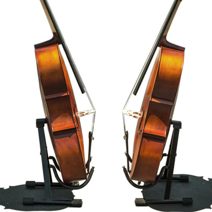 Paititi CE3005PE Scholar 256 Ebony Fitted Matte Finish Wood Cello with Soft Case, Brazilwood Bow, Rosin and Stopper (3/4)