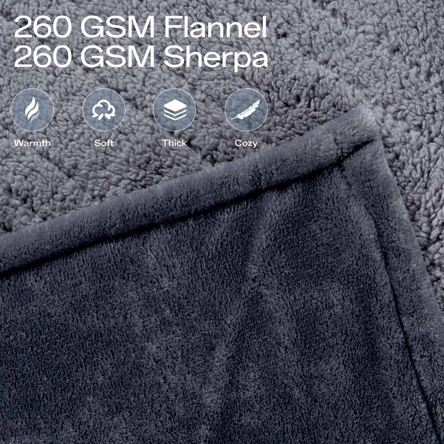 Heated Blanket Twin, Electric Blanket Soft Sherpa Flannel, 10 Hours Auto Shut-off & 8 Fast Heating Levels, Machine Washable ETL Certified, Heating Blanket for Bed & Sofa (62x84 inches, Gray)