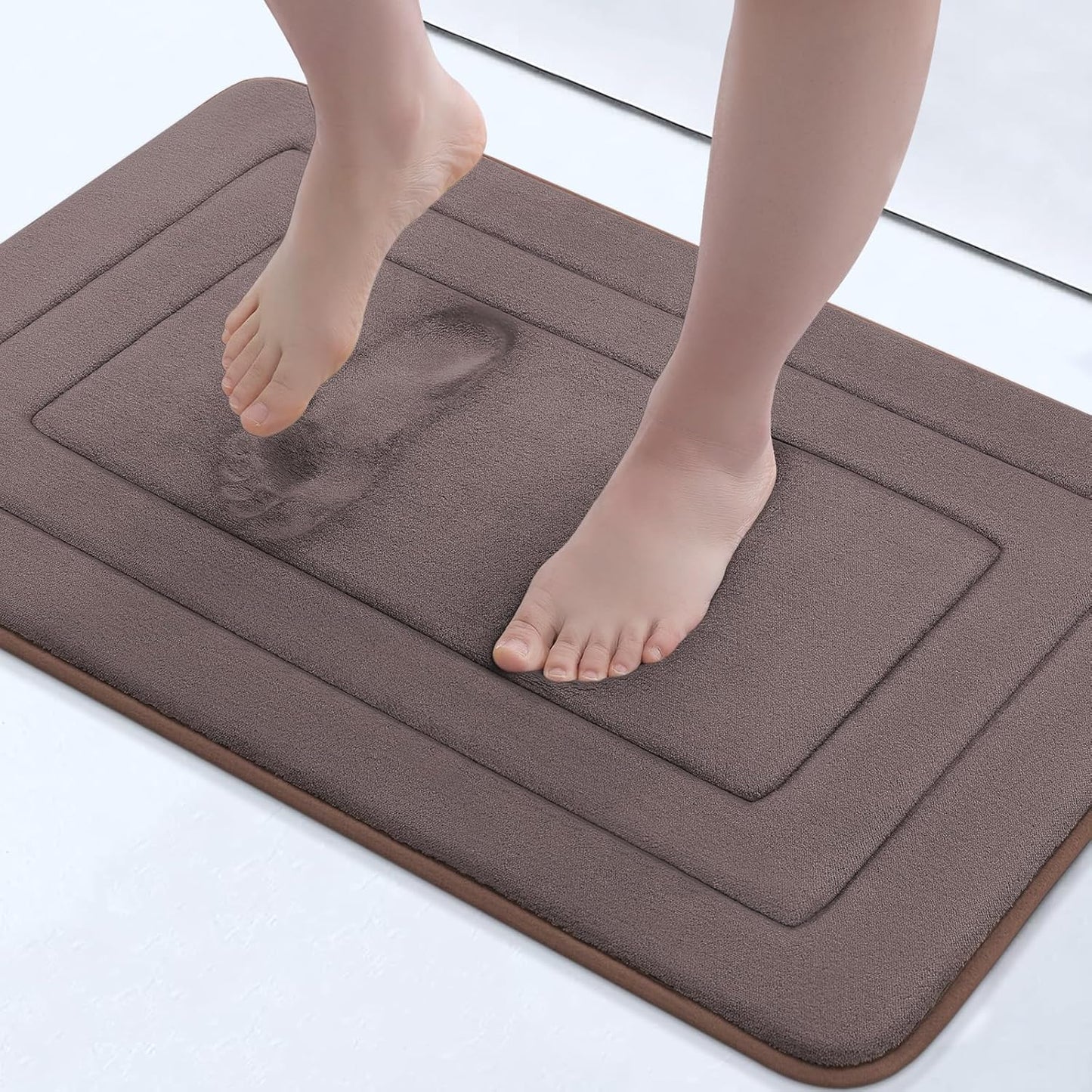 Arotive Memory Foam Bathroom Rug Mat 24x16, Ultra Soft and Absorbent Bath Mat for Bathroom Floor, Brown