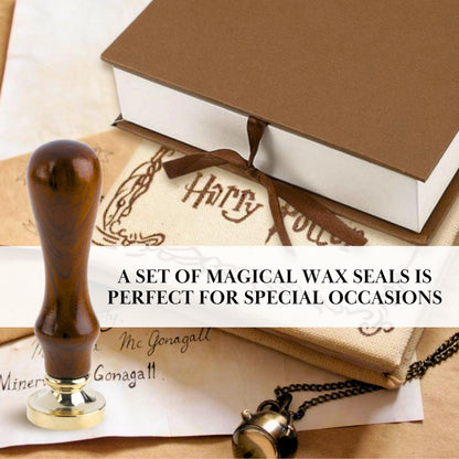 Wax Seal Stamp Kit - Sealing Stamp Set with Vintage Wooden Handle Seal Wax Stamp for Craft and Gift Vintage Wax Envelope Seal Press Heads and Hand for Adults