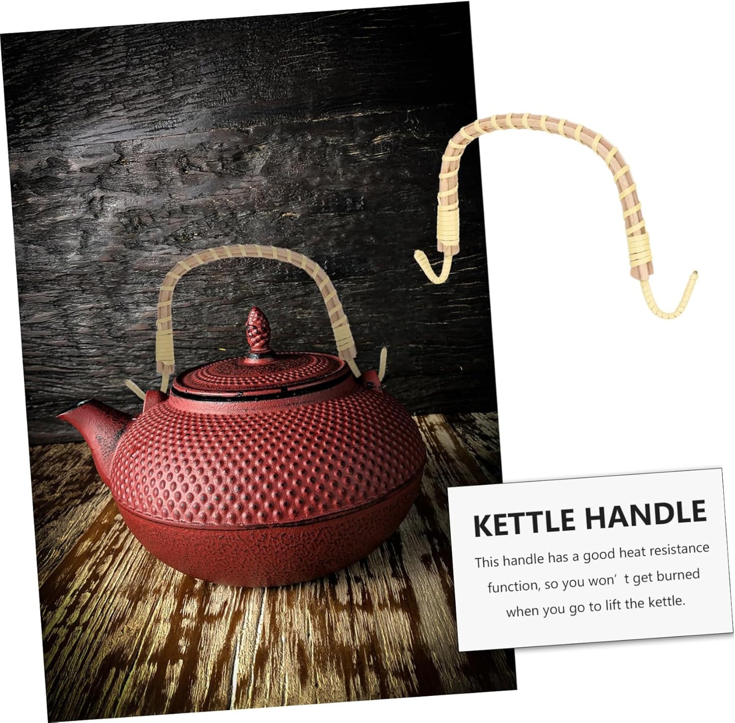 Teapot Replacement Accessory Kettle | Wood Handle Decor for Ceramic Tea Kettle, Metal Teapot Replacement Handle