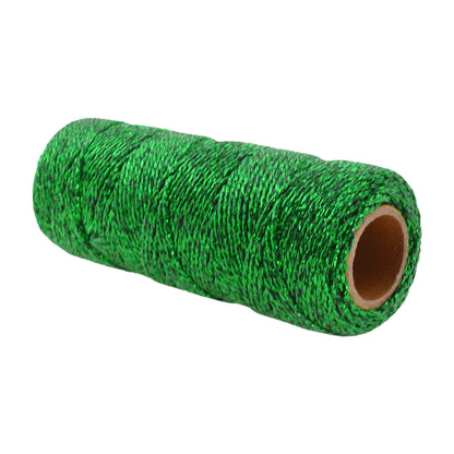 Mandala Crafts Red Green Gold String for Gift Wrapping – 55 X 3 Yards 1mm Thin Metallic Bakers Twine for Crafts, Packaging, Party Favors, and DIY Decorations
