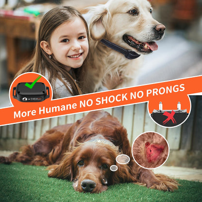 PaiPaitek No Shock Dog Training Collar with Remote 3300ft Range, Strong Vibrating Dog Collar Beep and Vibrate Only, Waterproof & Rechargeable Vibration Collar for Small Medium Large Dogs - No Prongs