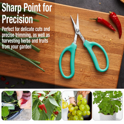 Beaditive Culinary Herb Scissors - Compact 6.5-Inch Stainless Steel Kitchen Scissors - Dishwasher Safe - Sharp Tip for Snipping Fresh Herbs
