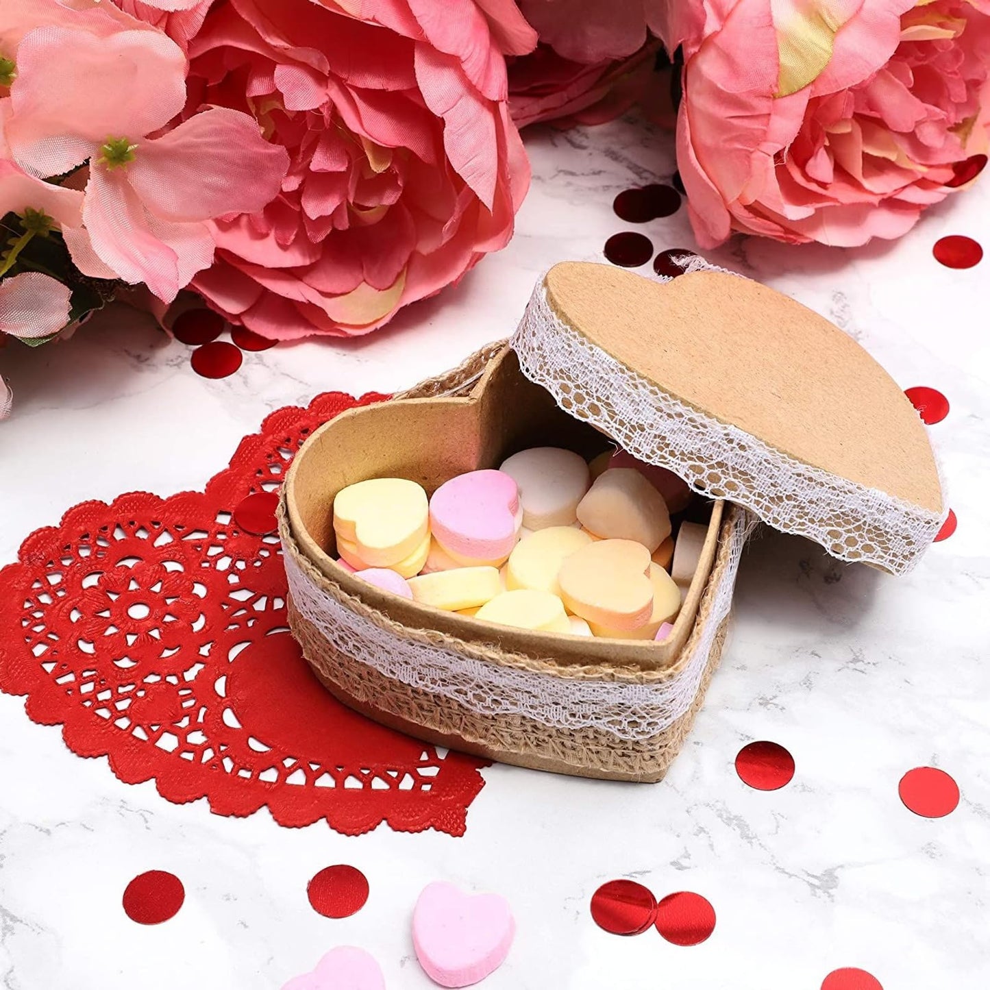 Juvale 6-Pack Mini Paper Mache Boxes with Lids - Brown - 6 Shapes, 3.4 x 3 to 2.7 in Diameter - DIY Craft Storage - Paper Boxes to Decorate