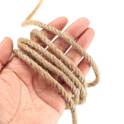 6mm Jute Rope, 164 Feet/50 m Jute Twine, Natural Hemp Rope, Heavy DutyJute Sisal String Cord Rope for DIY Arts Crafts, Gardening, Bundling, Decorating, Cat Scratching Post, Gift Wrapping (6mm x 164ft)