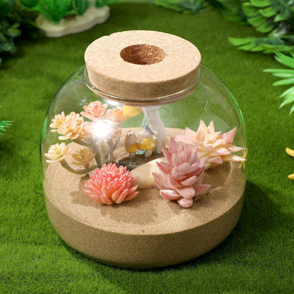 Veemoon Terrarium Jar,Glass Plant Terrarium with Cork Lid Glass Fish Bowl Vase Container for Succulents Moss Flower Small Fish Home Decoration - 5. 90 X 5. 31 Inch