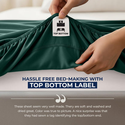 Utopia Bedding Extra Deep Pocket Queen Fitted Sheet, Fits up to 21 Inch Mattress - Hotel Luxury, Soft, Breathable and Comfy - Shrinkage and Fade Resistant - Easy Care (Emerald)