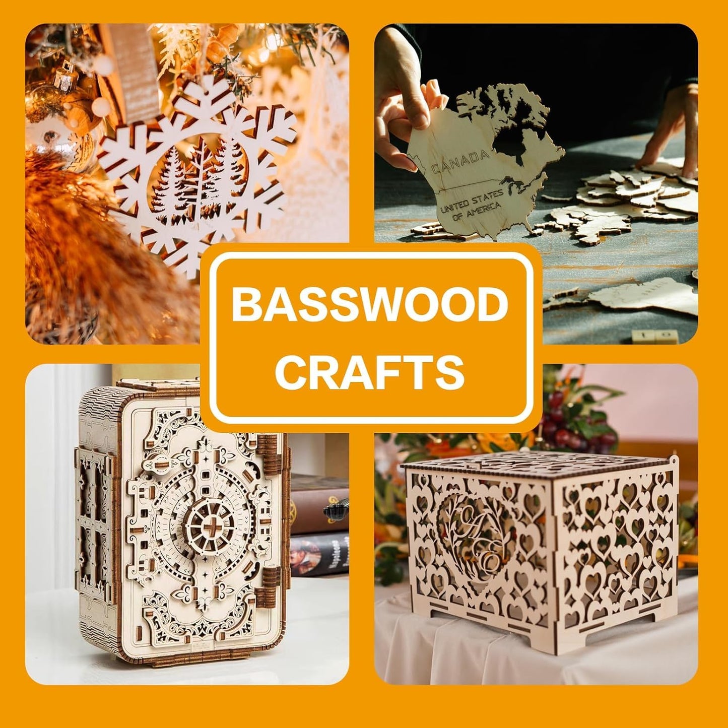 12 Pack Basswood Sheets 1/8x16x16 Inch, Unfinished Wood for Crafts, 3mm Basswood for Laser Cutting Engraving, Wood Burning, Architectural Models, Plywood Board for Painting. (16x16x1/8inch)