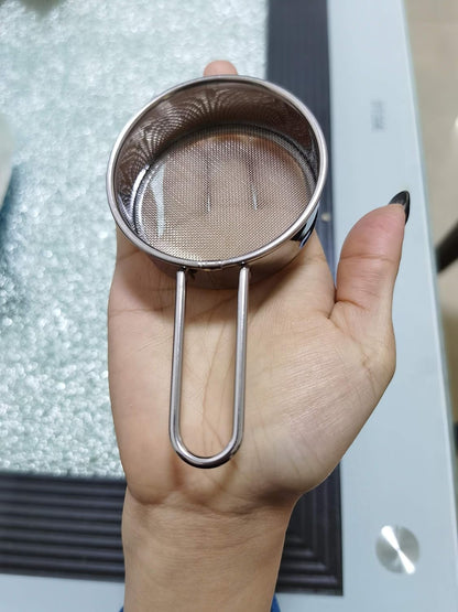 2.5 Inch Stainless Steel Strainer with Long Handle, Flour Sieve Mini Small Flour Sifter Drainer for Baking, Powder