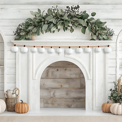 ZenNex 12-Pack Fall Crochet Pumpkins Handmade Fall Decor Set with 2.36, 3.15, 4inch Sizes Knit Pumpkins Farmhouse Thanksgiving Table Centerpiece, Halloween Decorations (White)