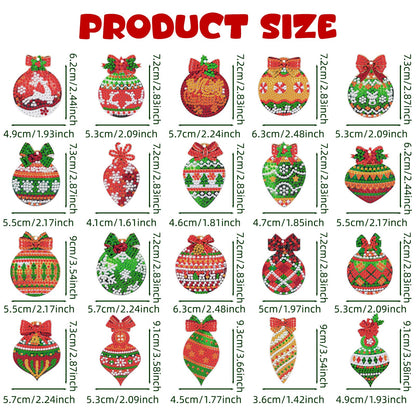20Pcs Christmas Diamond Painting Kits Keychains, 5D DIY Diamond Art Kit for Kids Adults, Christmas Ornaments Art Pendants, Keychain Crafts, Festive Decorations, Arts Crafts Holiday Gift Set with Tools