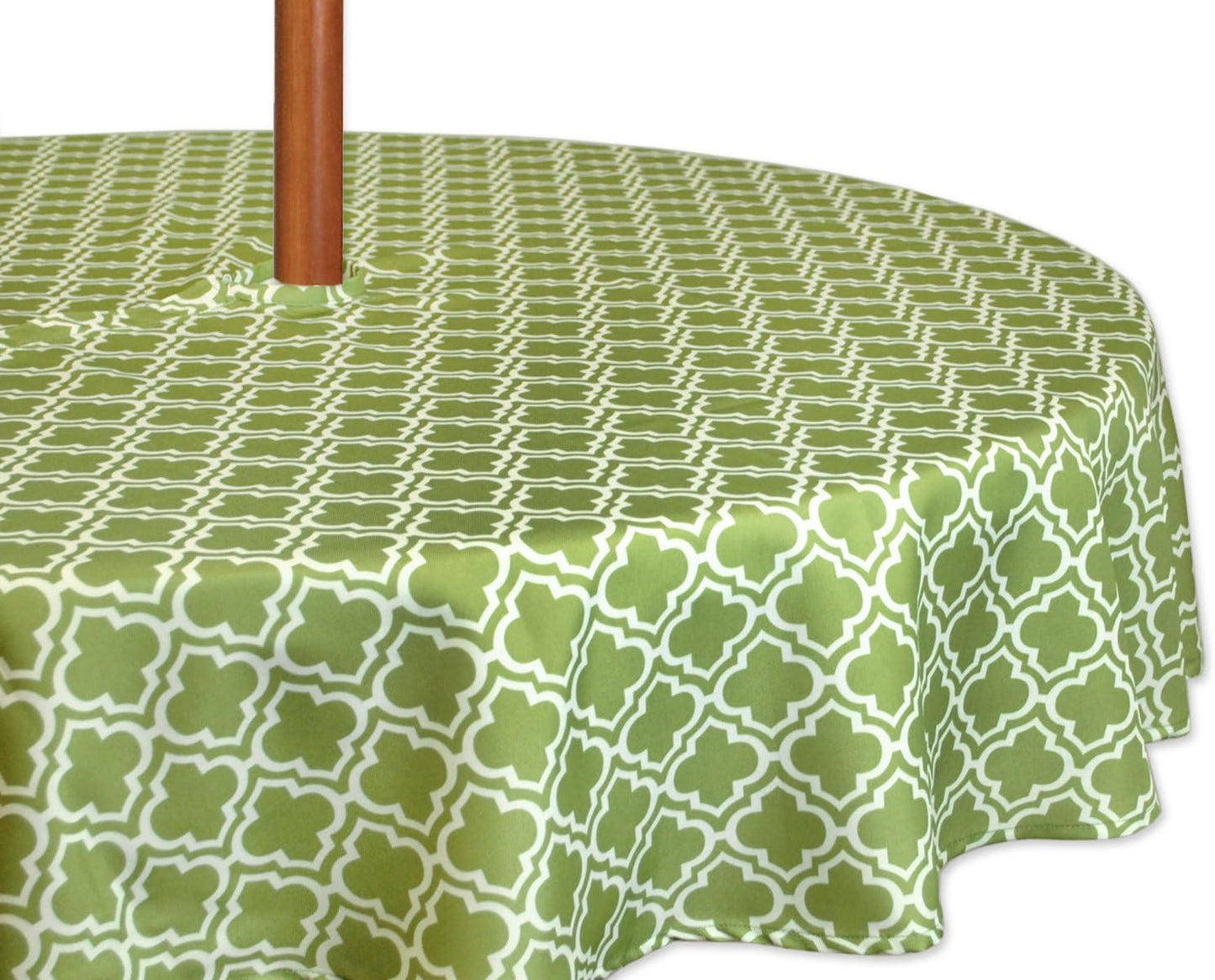 DII Green Lattice Outdoor Tabletop, 60" Round, Stain Resistant & Waterproof with Zipper, Green