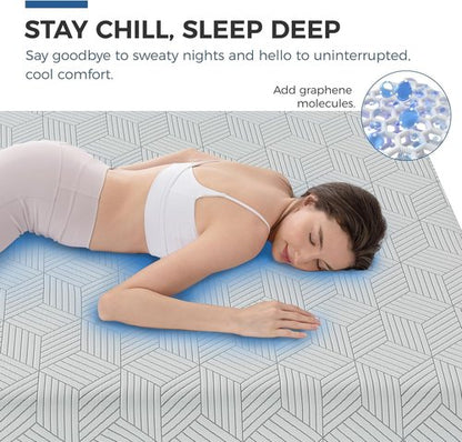 FATHOM Queen Mattress - 10 Inch Memory Foam for Back Pain Relief | Cool Sleep with Gel Foam, CertiPUR-US Certified