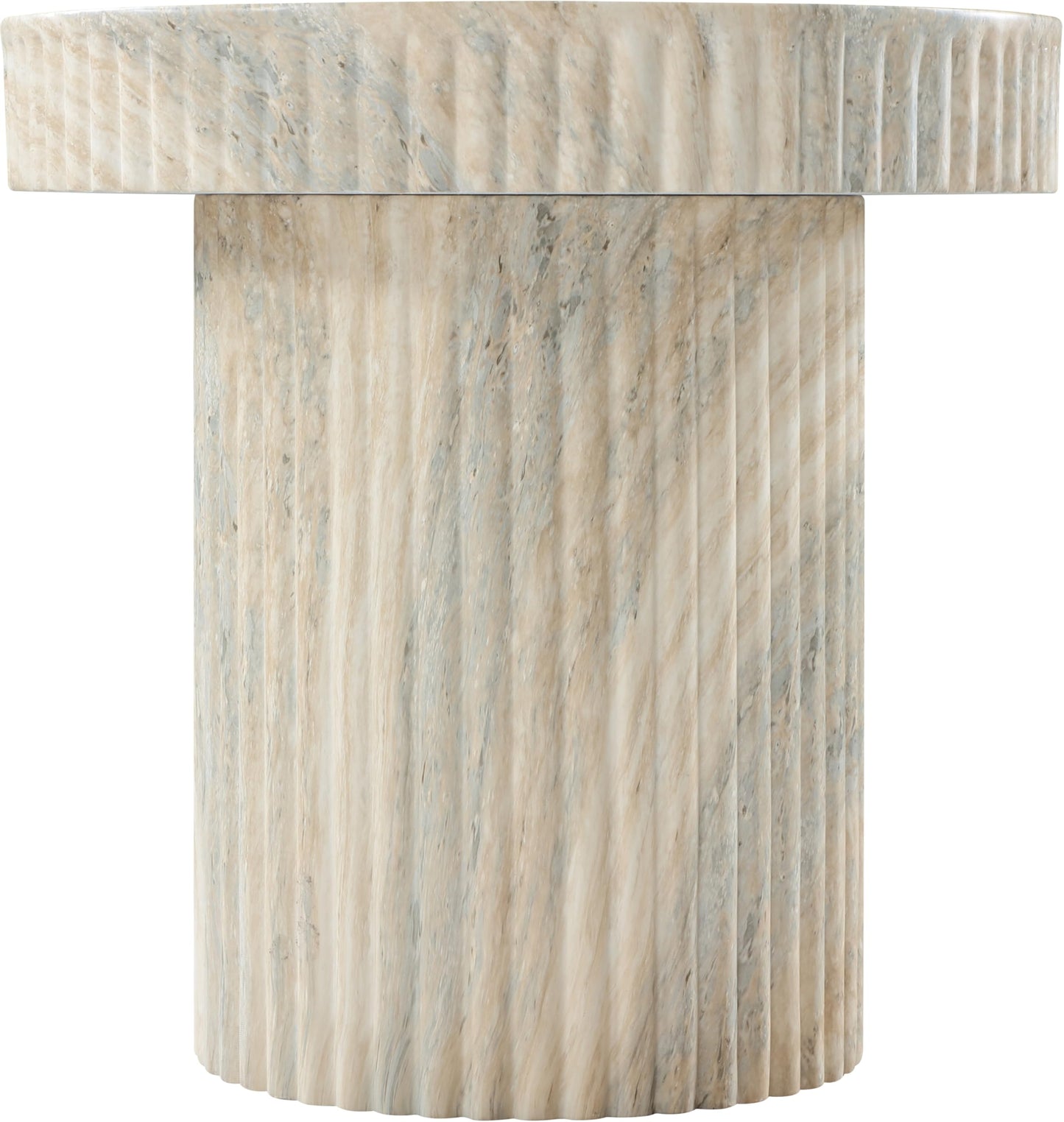 Meridian Furniture Legatto Travertine Indoor/Outdoor Concrete End Table