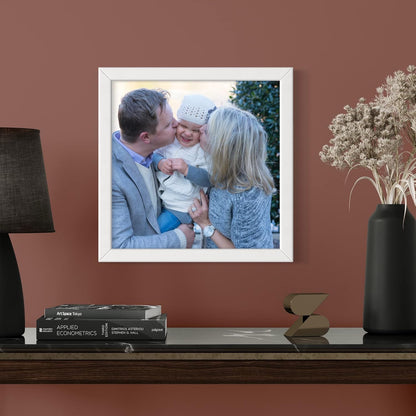Poster Palooza 9x13 White Solid Pine Wood Picture Frame with UV Acrylic & Hanging Hardware