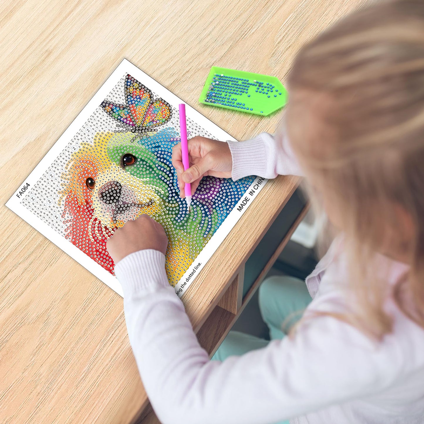 UiSdfuy Diamond Art Kits for Kids,Arts & Crafts for Kid Ages 8-12,Diamond Art for Kids,Gem Art 4 Pack Diamond Painting 6" X 6" (4-Dog)