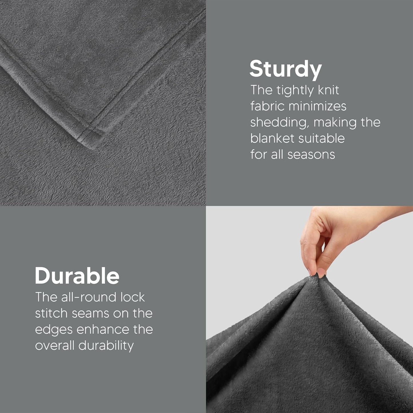 Utopia Bedding Fleece Blanket - XL Ultra Soft Grey Throw (50x70 Inches) | Cozy All-Season Home Decor Gift