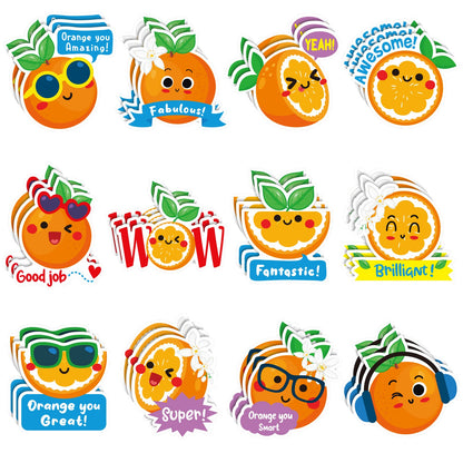 Jetec 300 Pcs Scratch and Sniff Sticker for Kids Scented Motivational Stickers Reward Teacher Incentive Positive Supplies for Student Classroom School Graduation(Orange)