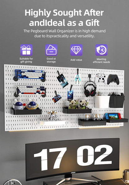Zestify Revamp Your Space With A Versatile Pegboard Kit - Effortlessly Organize Home, Office, And Gaming Setup With Customizable Hanging Solutions (Black)