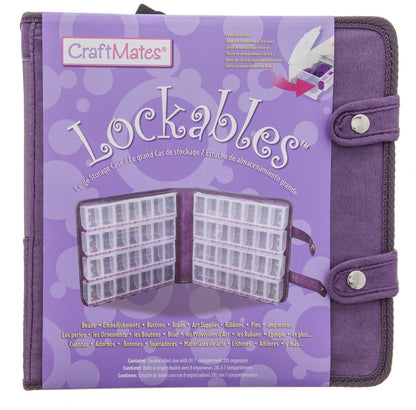 Craft Mates Bead Organizer, Locking Compartments, Clear Plastic Storage Containers for Buttons, Pins, Jewelry, Diamond Art and Craft Supplies, Large Portable Organizer for Crafters and Teachers