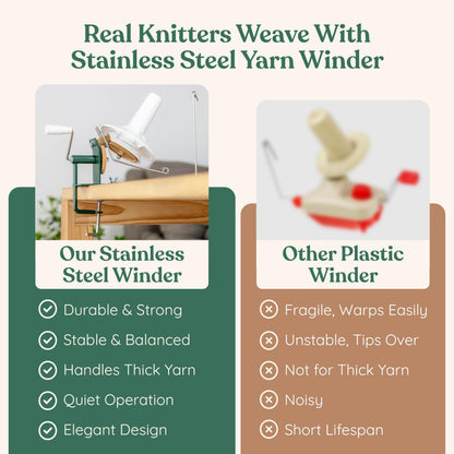 Wofaro - Large Capacity Yarn Ball Winder & Spinner. Hand-Operated Winder for Crocheting & Knitting, Supports 10 oz Yarn Capacity, Ideal for Crafters.