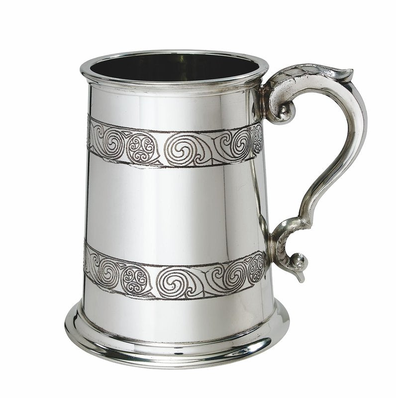Wentworth Pewter Kells 1 pint pewter Tankard (Book of Kells Tankard)