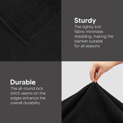 Utopia Bedding Fleece Blanket - XL Ultra Soft & Warm Throw | Black 50x70 Inches, Cozy All-Season Decor