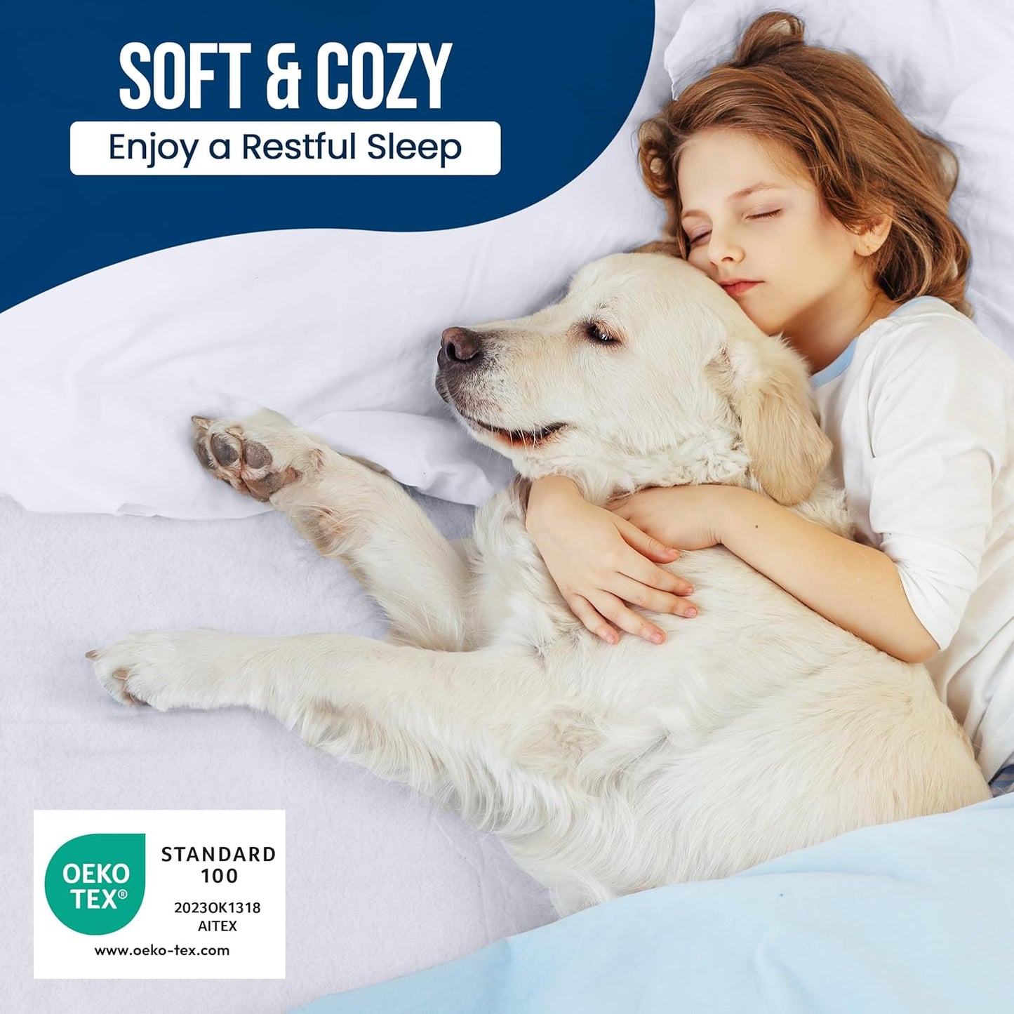 200 17" California King Size Mattress Protector Waterproof, Premium GSM Terry Mattress Cover, Soft & Breathable Bed