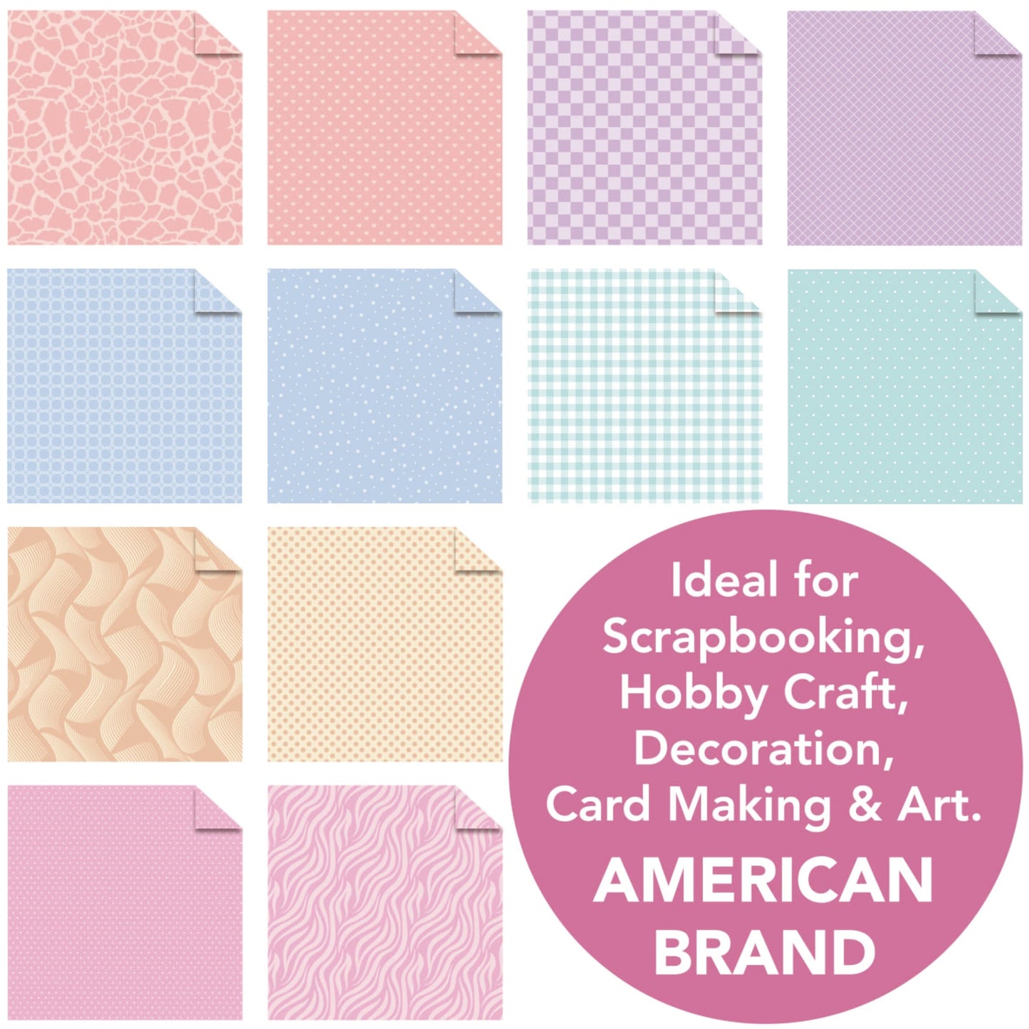 Desecraft 12x12 in Pastel Easter Scrapbooking Cardstock Decorative Paper - 36 Sheets - for Card Making Journaling Planner Origami Background Scrapbook Paper Scrapbook Materials Supplies