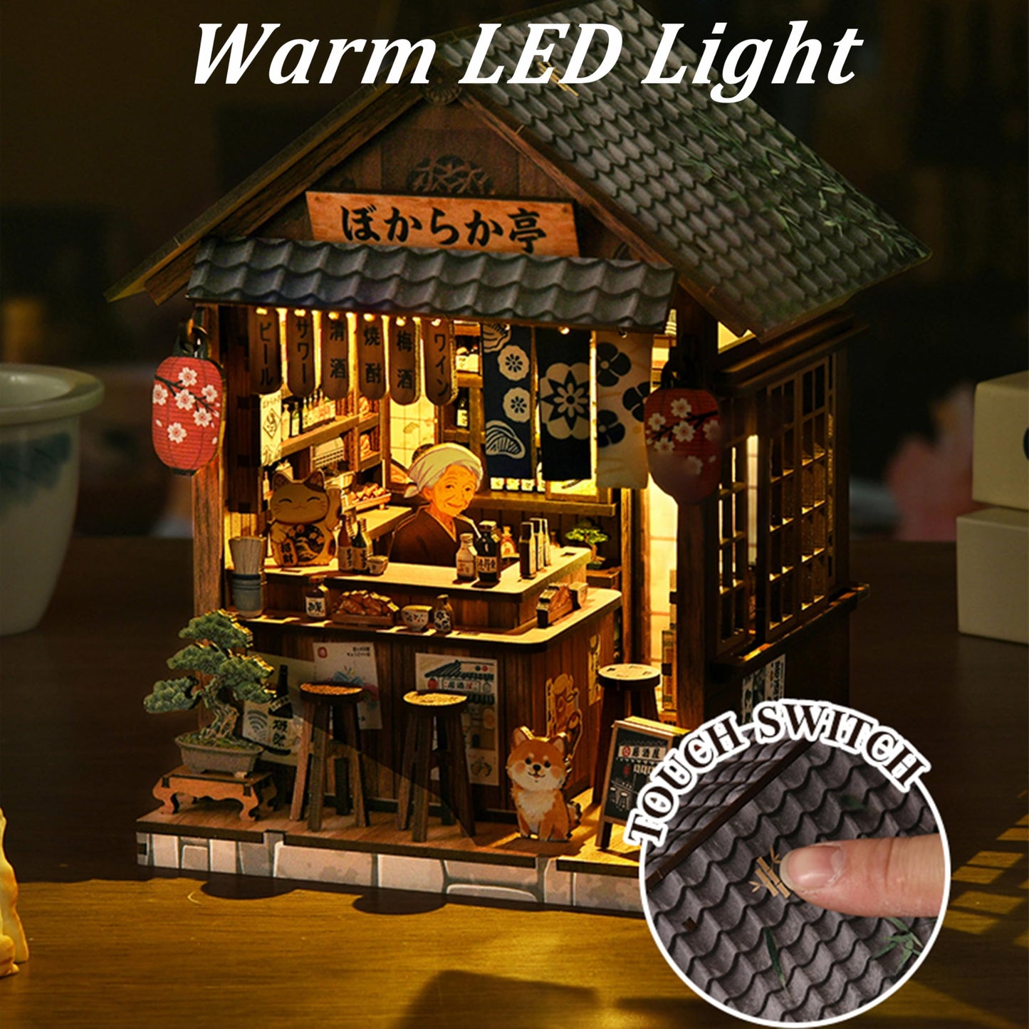 ISSEVE Japanese Booknook Kit DIY Miniature House Kit Book Nook Japan, Book Nook Kits for Adults, Creative Bookshelf Insert Decor, 3D Wooden Puzzle, Gifts for Crafts Book Lovers (Japanese Izakaya)