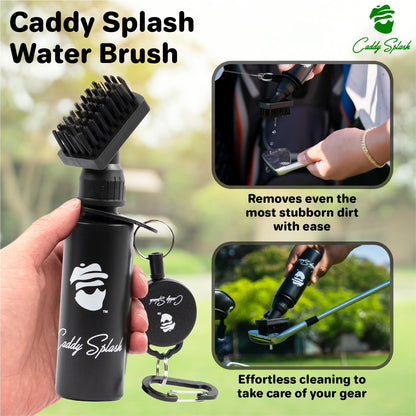 Caddy Splash Golf Club Brush Cleaner with Water – Heavy Duty Retractable Clip – Squeeze Bottle for Easy Cleaning – Nylon Bristles – Holds 4 Oz – Golf Gifts– Golf Accessories for Men – USA Company