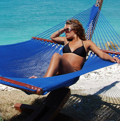 Jumbo Caribbean Hammock - 55 Inch - Soft-Spun Polyester - Dark Blue
