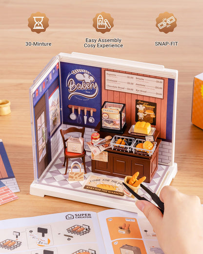 Rolife Super Creator Mini Series Fruits Shop, DIY Plastic Miniature Kits Retail Store Series, Mini Model House Building Set for Teens Aged 14+, DIY Crafts/Hobbies for Adults (Nature Energy Fruits)