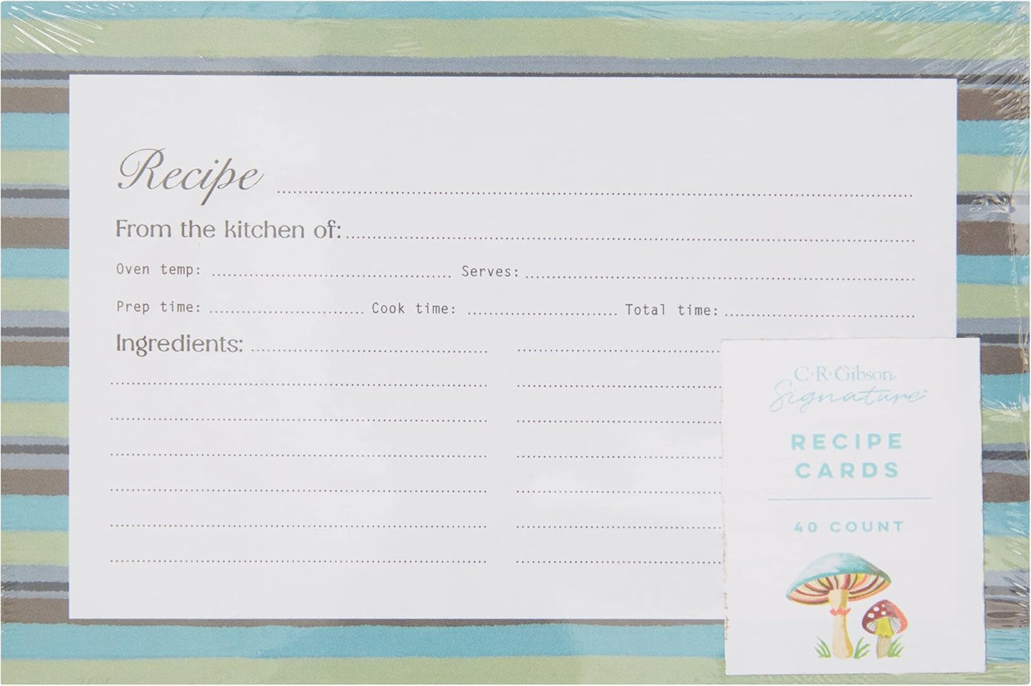 C.R. Gibson Forage 4x6 Double Sided Recipe Cards, Multicolor
