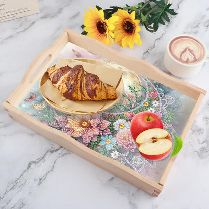 AiYuanzsh Moon Diamond Art Tray with Handle, 5D Diamond Painting Tray DIY Plate Kit for Adults, Decorative Diamond Art Serving Tray for Home Organizer